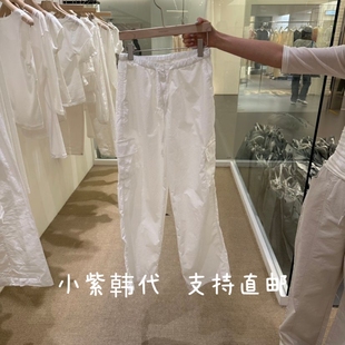 VEGETABL-E韩国东大门代购2026春季女装新款松紧腰抽绳工装休闲裤
