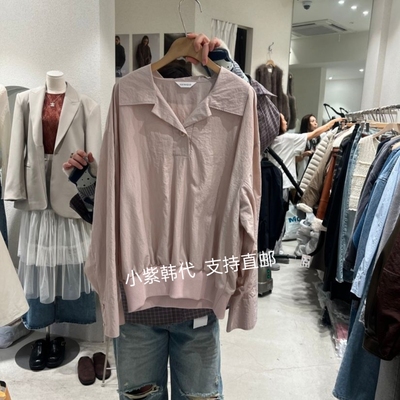 韩国东大门代购SSEMIENNE 26春女装简约百搭翻领净版长袖衬衫女