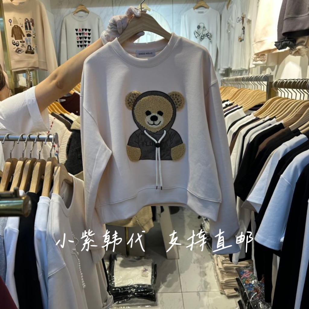 韩国COCOHOLIC圆领长袖卫衣T恤