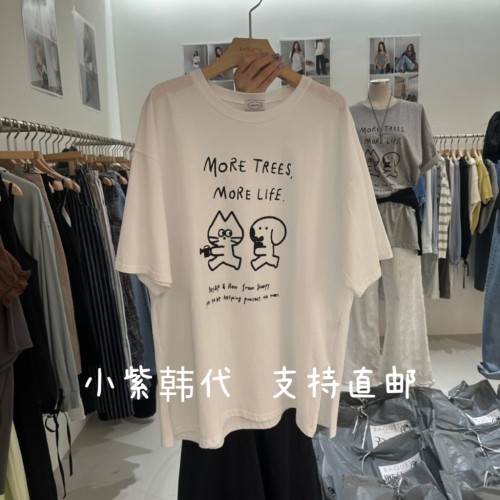 BAGUETTE韩国东大门代购2026春夏女装新款时尚圆领字母短袖T恤女