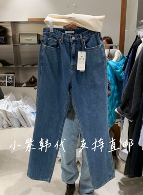 TEMPTING韩国东大门代购2025秋冬女装新款百搭加绒 休闲牛仔裤女