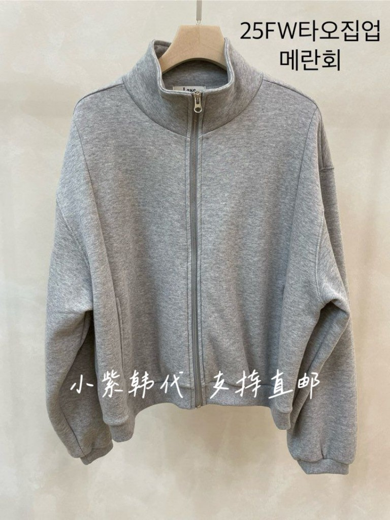 LAKE-A韩国东大门代购2025秋冬女装新款拉链立领长袖卫衣外套女