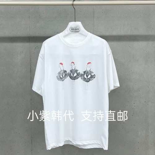 HELDER韩国东大门代购2026春夏女装新款印花圆领短袖T恤女