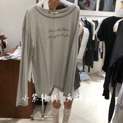 TEMPTING韩国东大门代购26春新款女装圆领字母印花长袖T恤女