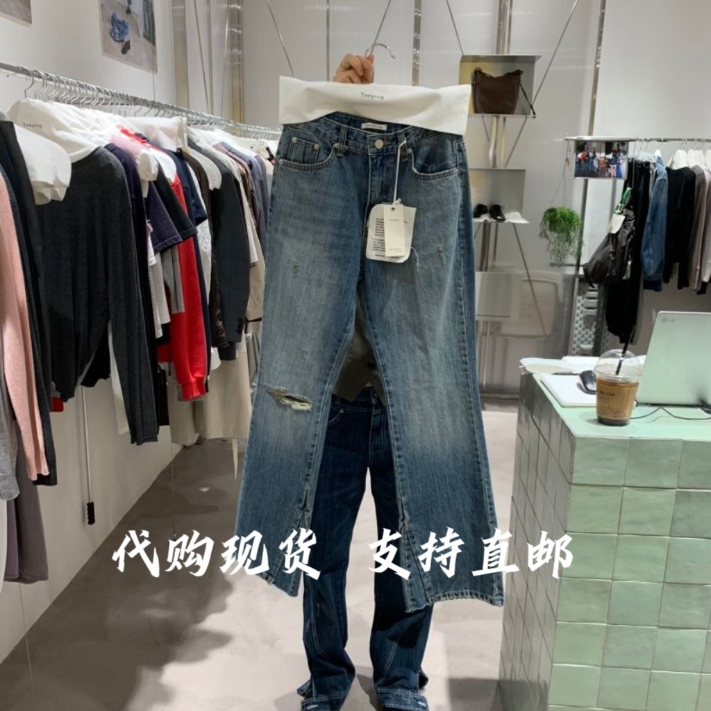 TEMPTING韩国东大门2026秋季新款女装时尚百搭高腰显瘦休闲牛仔裤图片