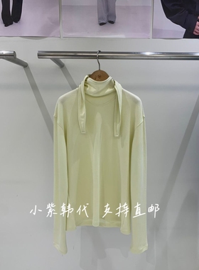 SELECT MARKET韩国东大门代购2025秋冬新款时尚百搭绑带长袖T恤女