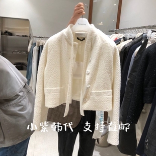 TEMPTING韩国东大门代购2026春女装新款系扣V领小香风短外套女