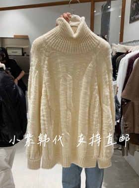 TEMPTING韩国东大门代购2025秋冬女装新款时尚百搭高领针织毛衣女