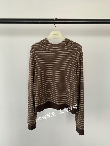 包邮UNDERSON 韩国正品东大门26秋新款时尚百搭连帽条纹长袖T恤女