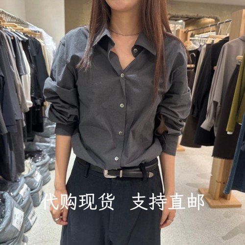 韩代UTRE韩国东大门2026秋冬女装新款时尚百搭翻领长袖衬衫女
