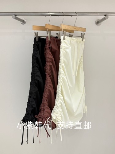 TOOGOOD韩国东大门代购2026春夏女装新款纯色抽绳褶皱半身裙女