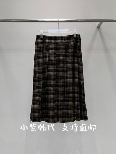 格子休闲百搭半身裙女