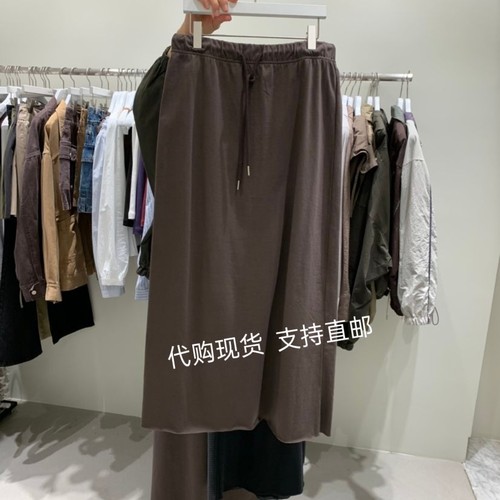VENIR-A韩国正品东大门 2026秋新款休闲百搭松紧腰开叉半身裙女