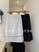 韩国正品 一件 包邮 OUVIR 东大门25春新款 松紧腰漏空拼接半身裙
