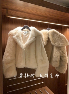 VIRKIN韩国东大门代购2025秋冬新款时尚百搭毛绒保暖外套女