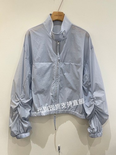 OBSESS 韩国东大门 代购26夏新款纯色立领双拉链抽绳抽绳防晒衣女
