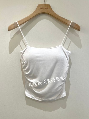 韩国东大门代购OBSESS 26夏装新款纯色褶皱固定杯显瘦吊带背心女