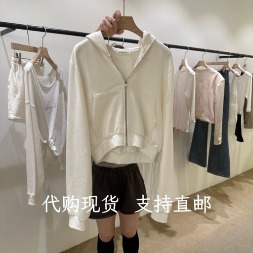 韩代VEGETABLE韩国东大门2026秋女装新款时尚百搭连帽拉链卫衣女