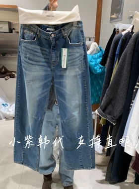 TEMPTING韩国东大门代购2025秋冬新款时尚百搭休闲加绒牛仔裤女