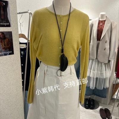 韩国东大门代购SSEMIENNE 26春新款纯色系扣显瘦长袖针织开衫女