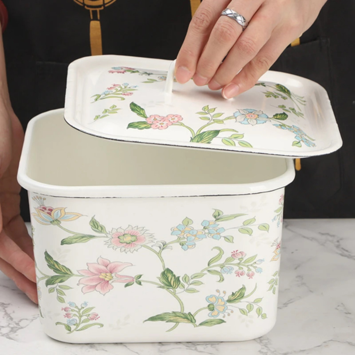 珐琅搪瓷储物罐复古老式铁瓷保鲜盒家用干果面包收纳盒食品收藏盒,厨房/烹饪用具,调味瓶罐/调料研磨器,淘宝优惠券,粉丝福利购,淘宝优惠卷
