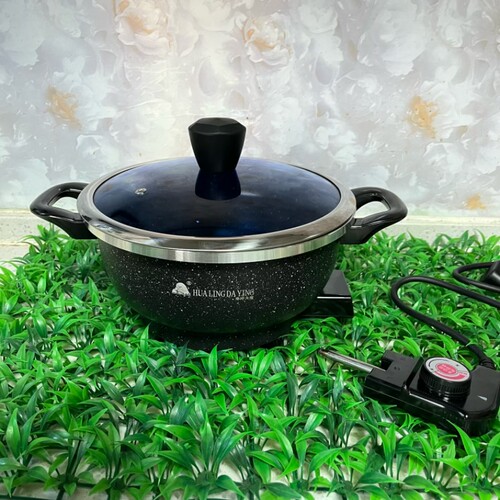 华玲大鹰24cm电热多功能蒸煮宿舍电煮锅火锅炒锅家用大容量一体式