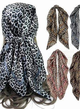 Leopard print headscarf, shawl scarf, silk scarf, sun包头巾