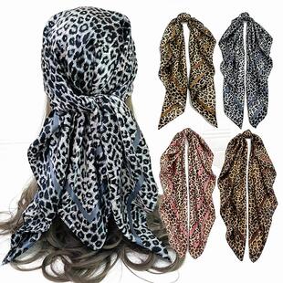 Leopard print headscarf, shawl scarf, silk scarf, sun包头巾