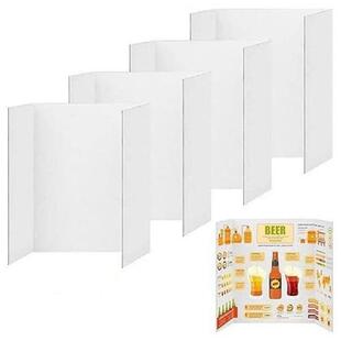 4Pcs Tri-Fold ter Boards Small White Presentation Boards