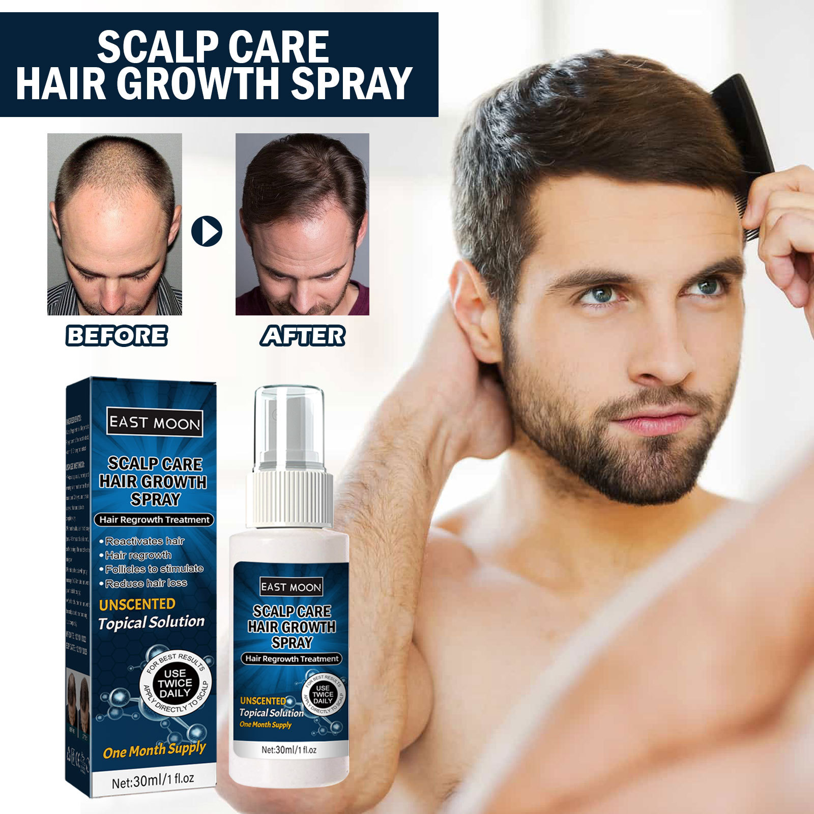Hair hairline hair growth spray Beard and Eyelash grow毛发液