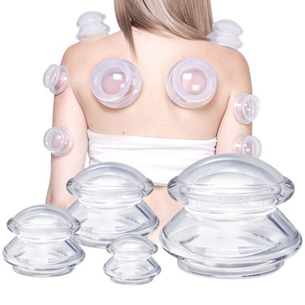 Silicone Vacuum Cupping Set Massage Body Cups Back Gua Sha V