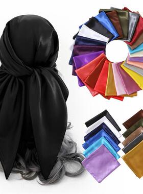 Solid color scarf for women versatile shoulder bag headscarf