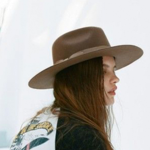 Mdeke 2025新款羊毛礼帽出游造型保暖毛呢帽法式英伦爵士帽女