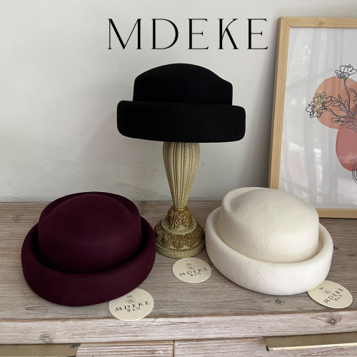 MDEKE法式羊毛呢贝雷帽显脸小