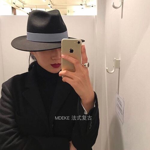 网红礼帽远方时尚博主爵士法式