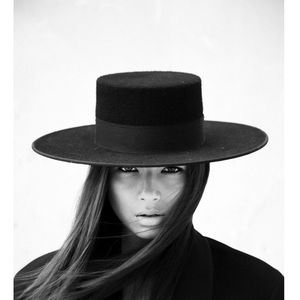 mdeke 风采 秋冬新款澳洲小众时尚博主凹造型羊毛毡平顶礼帽子女