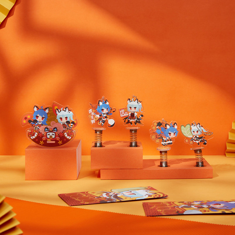 正版bilibili2233小电视虎年弹簧摇摇摆件亚克力桌面b站动漫周边