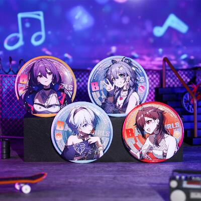 洛天依地下摇滚徽章镭射票挂件