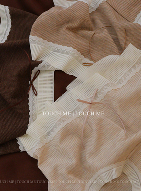 touchme法式性感蕾丝边裸肌感内裤女透气抑菌纯棉裆中腰包臀3条装