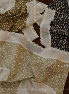 touchme法式蕾丝边复古碎花内裤女莫代尔透气抑菌纯棉裆中腰3条装