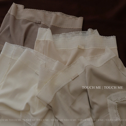 touchme法式螺纹棉柔软裸肌感内裤女纯棉透气抑菌裆中高腰包臀3条