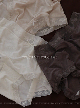 touchme法式提花蕾丝边性感内裤女透气柔软亲肤抑菌裆中腰包臀3条