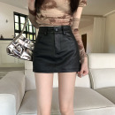 百搭高腰显瘦一步裙PU皮短裙 新款 黑色包臀半身裙女裙裤 2025秋季