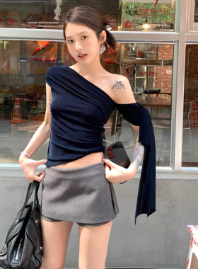 灰色西装裙裤半身裙女夏2026百搭显瘦低腰包臀裙侧边拉链短裙子