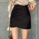 黑色西装 半身裙女春秋新款 百搭高腰显瘦皱褶一步裙a字裙包臀短裙