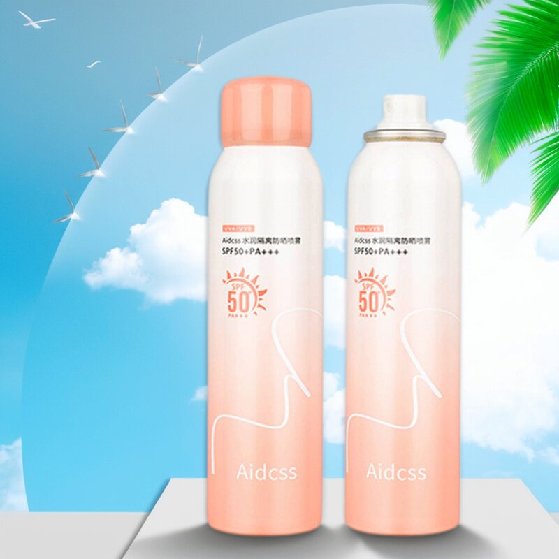 蕾琪Aidcss水润隔离防晒喷雾SPF50+PA+++户外军训高效防护带微白