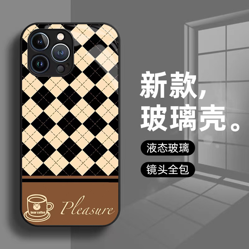 黑白格子适用苹果16格子华为mate60荣耀80条纹13oppo手机壳vivoX90简约K50硅胶碎花软壳防摔luck,3C数码配件,手机保护套/壳,淘宝优惠券,粉丝福利购,淘宝优惠卷