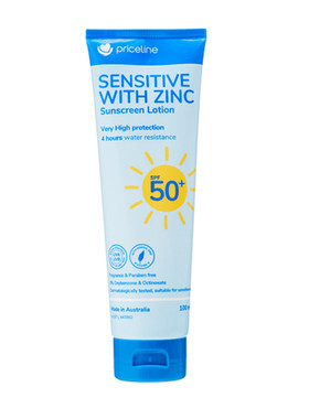 Priceline Sensitive With Zinc Sunscreen Lotion SPF 50+ 100mL