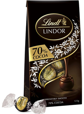 Lindt Lindor 70% Cocoa Dark Chocolate 123g 可可黑巧 澳洲代购