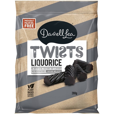 Darrell Lea Liquorice Twists 甘草味糖果 280g 澳洲代购